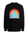 Dsquared2 Printed Cotton Jersey Sweatshirt In Black
