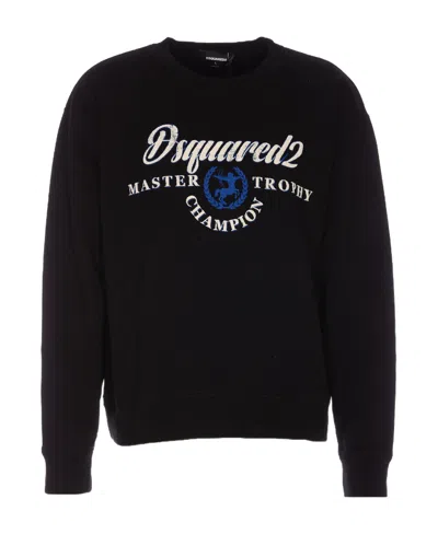 Dsquared2 Logo-print Cotton Sweatshirt In Black