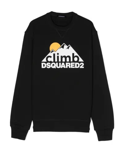 Dsquared2 Logo-print Cotton Sweatshirt In Black