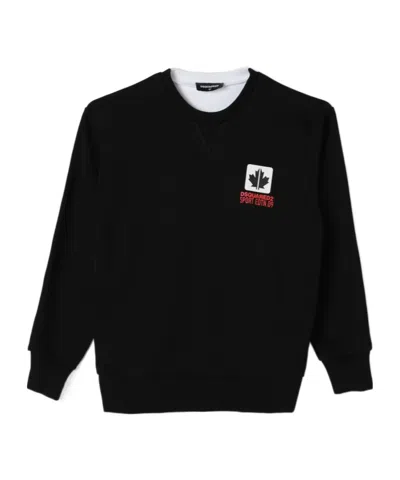 Dsquared2 Logo-print Cotton Sweatshirt In Black