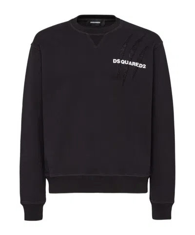 DSQUARED2 DSQUARED2 DISTRESSED LOGO-PRINTED SWEATSHIRT