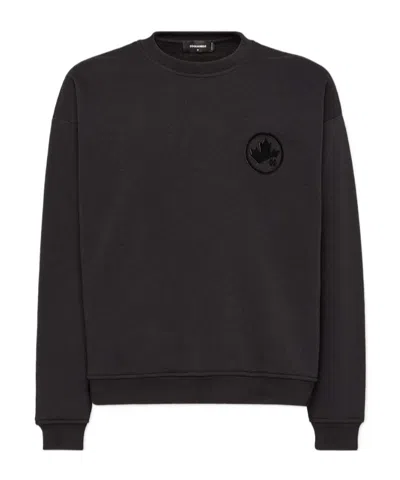 Dsquared2 Logo-print Cotton Sweatshirt In Black