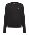 Dsquared2 Classic Black Crew-neck Sweater With Ribbed Cuffs In Black