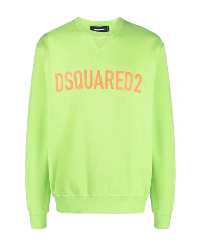 Dsquared2 Logo-print Cotton Sweatshirt In Green