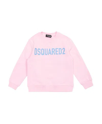 Dsquared2 Logo-print Cotton Sweatshirt In Pink