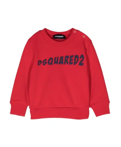 Dsquared2 Logo-print Cotton Sweatshirt In Red