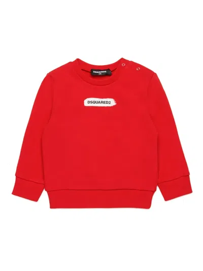Dsquared2 Babies' Logo-print Cotton Sweatshirt In Rot