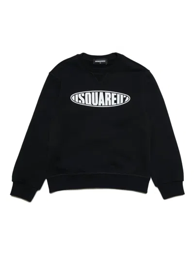 Dsquared2 Kids' Sweatshirt Mit Logo-print In Schwarz