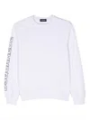 Dsquared2 D2s721u Relax Sweat-shirt Dsquared Crew-neck, Long-sleeved, Cotton Sweatshirt With Elastic On Neck, In White