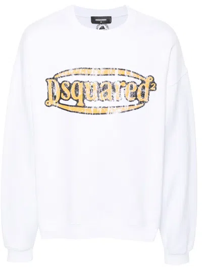Dsquared2 Logo-print Cotton Sweatshirt In White