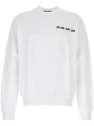 Dsquared2 Logo-print Cotton Sweatshirt In White