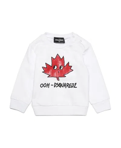 Dsquared2 Logo-print Cotton Sweatshirt In White