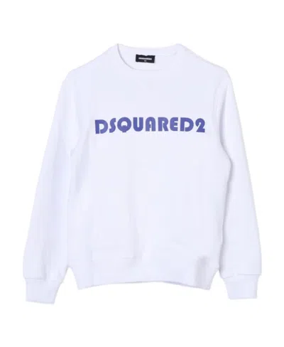 Dsquared2 Logo-print Cotton Sweatshirt In White