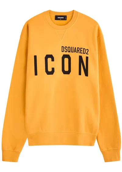 Dsquared2 Logo-print Cotton Sweatshirt In Yellow