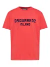 Dsquared2 Logo-print Cotton T-shirt In Red