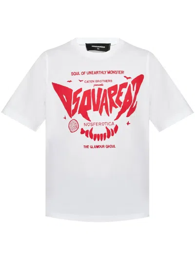 Dsquared2 Logo-print Cotton T-shirt In 白色