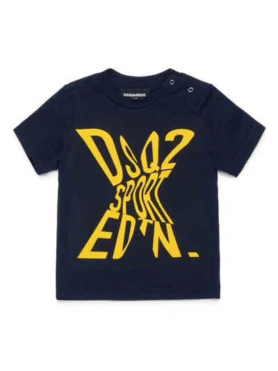 Dsquared2 Babies' Logo-print Cotton T-shirt In 蓝色