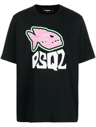 Dsquared2 Logo-print Cotton T-shirt In Black