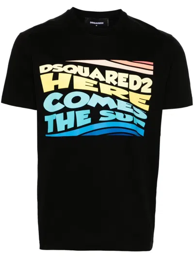 Dsquared2 Logo-print Cotton T-shirt In Black