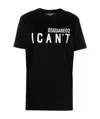 Dsquared2 Slogan Printed Crewneck T-shirt In Black