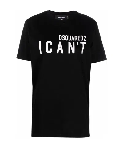 Dsquared2 Logo-print Cotton T-shirt In Black