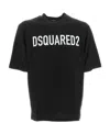 Dsquared2 Black Cotton Loose Fit T-shirt With Logo Print In Black