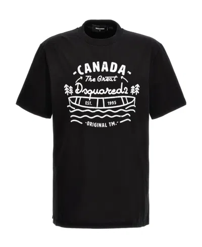 Dsquared2 Dsquared Men Logo Print T-shirt In Black