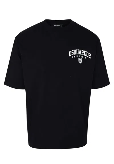 Dsquared2 Logo-print Cotton T-shirt In Black