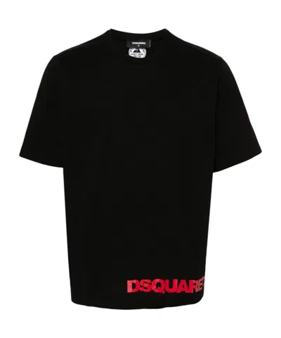 Dsquared2 Logo-print Cotton T-shirt In Black