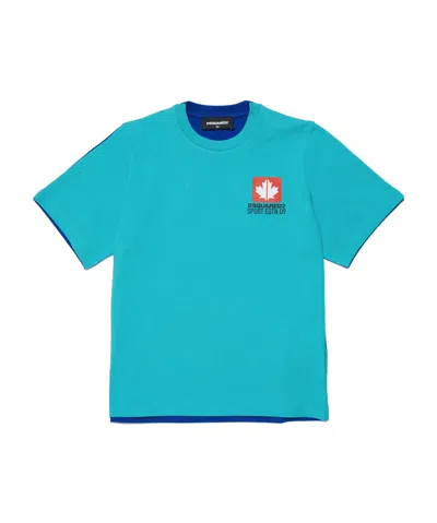 Dsquared2 Logo-print Cotton T-shirt In Blue