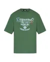 Dsquared2 Logo-print Green Cotton T-shirt In Green