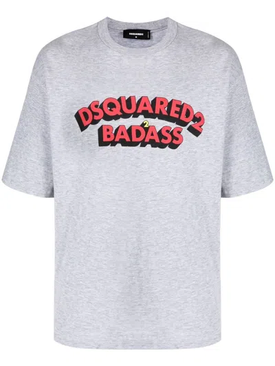 Dsquared2 Logo-print Cotton T-shirt In Grey