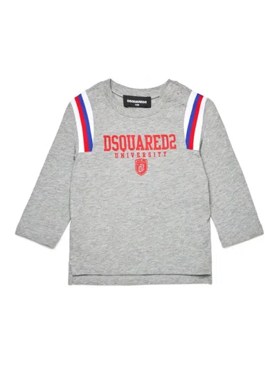 Dsquared2 Babies' Logo-print Cotton T-shirt In Grey