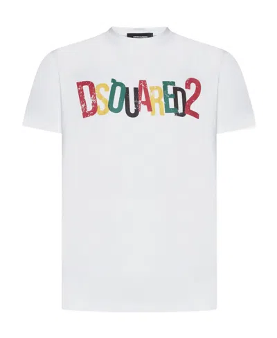Dsquared2 Logo-print Cotton T-shirt In Multicolor