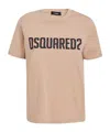 Dsquared2 Graphic Print Crew Neck Short Sleeves Top In Nude