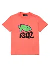 Dsquared2 Logo-print Cotton T-shirt In Orange
