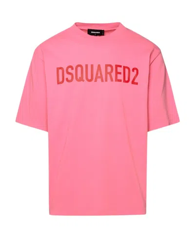 Dsquared2 Logo-print Cotton T-shirt In Pink