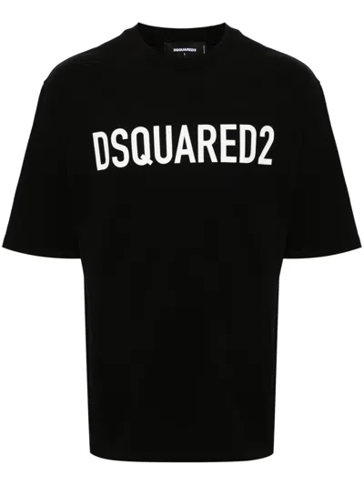Dsquared2 Logo-print Cotton T-shirt In Black