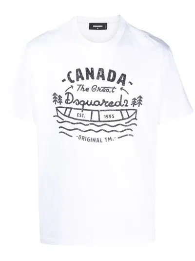 Dsquared2 Logo-print Cotton T-shirt In White