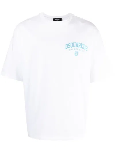 Dsquared2 Logo-print Cotton T-shirt In White