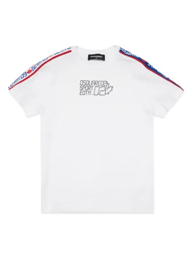 Dsquared2 Kids' Logo-print Cotton T-shirt In White