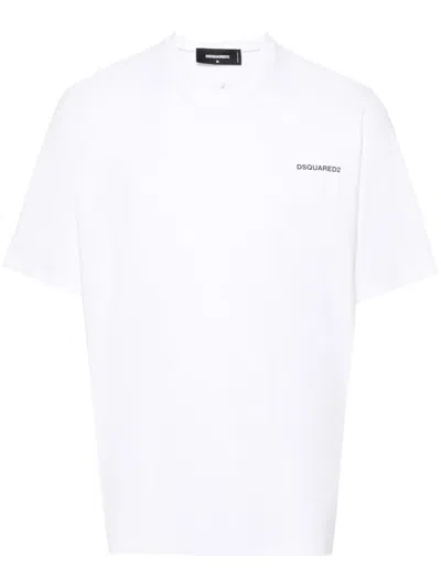 Dsquared2 Rubberised Logo Print T Shirt In White