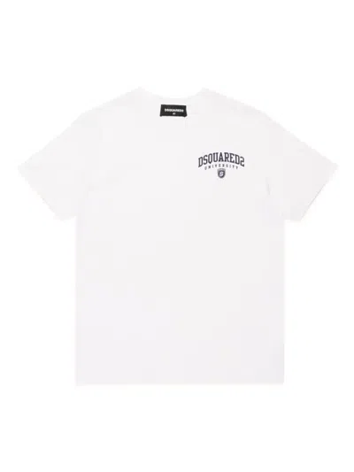 Dsquared2 Kids' Logo-print Cotton T-shirt In White