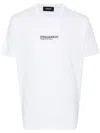 Dsquared2 'palm Beach' White Crewneck T-shirt With Multicolor Logo Print In White