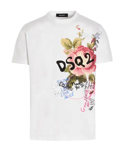 Dsquared2 Logo-print Cotton T-shirt In White