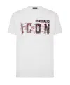 Dsquared2 Cotton T-shirt With Icon Scribble Print In White