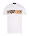 Dsquared2 Solid Color Cigarette Fit Crew-neck T-shirt With Printed Log In White