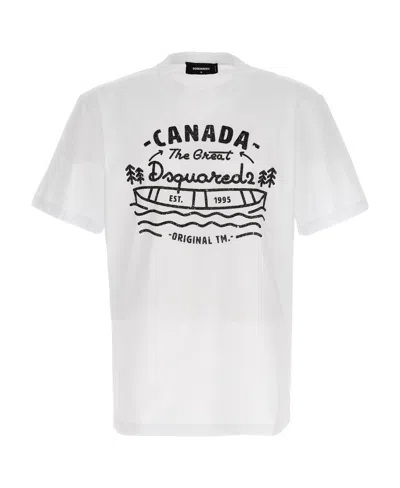 DSQUARED2 DSQUARED2 LOGO PRINTED CREWNECK T-SHIRT
