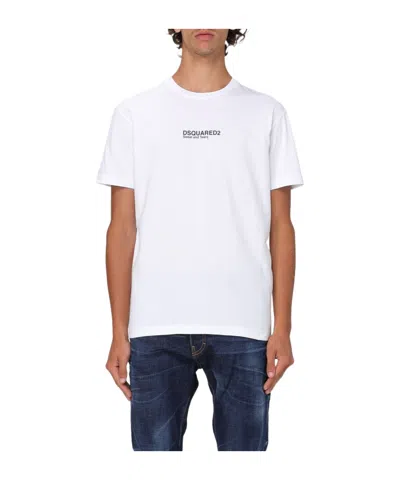 Dsquared2 Logo-print Cotton T-shirt In Weiss