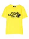 Dsquared2 Logo-print Cotton T-shirt In Yellow